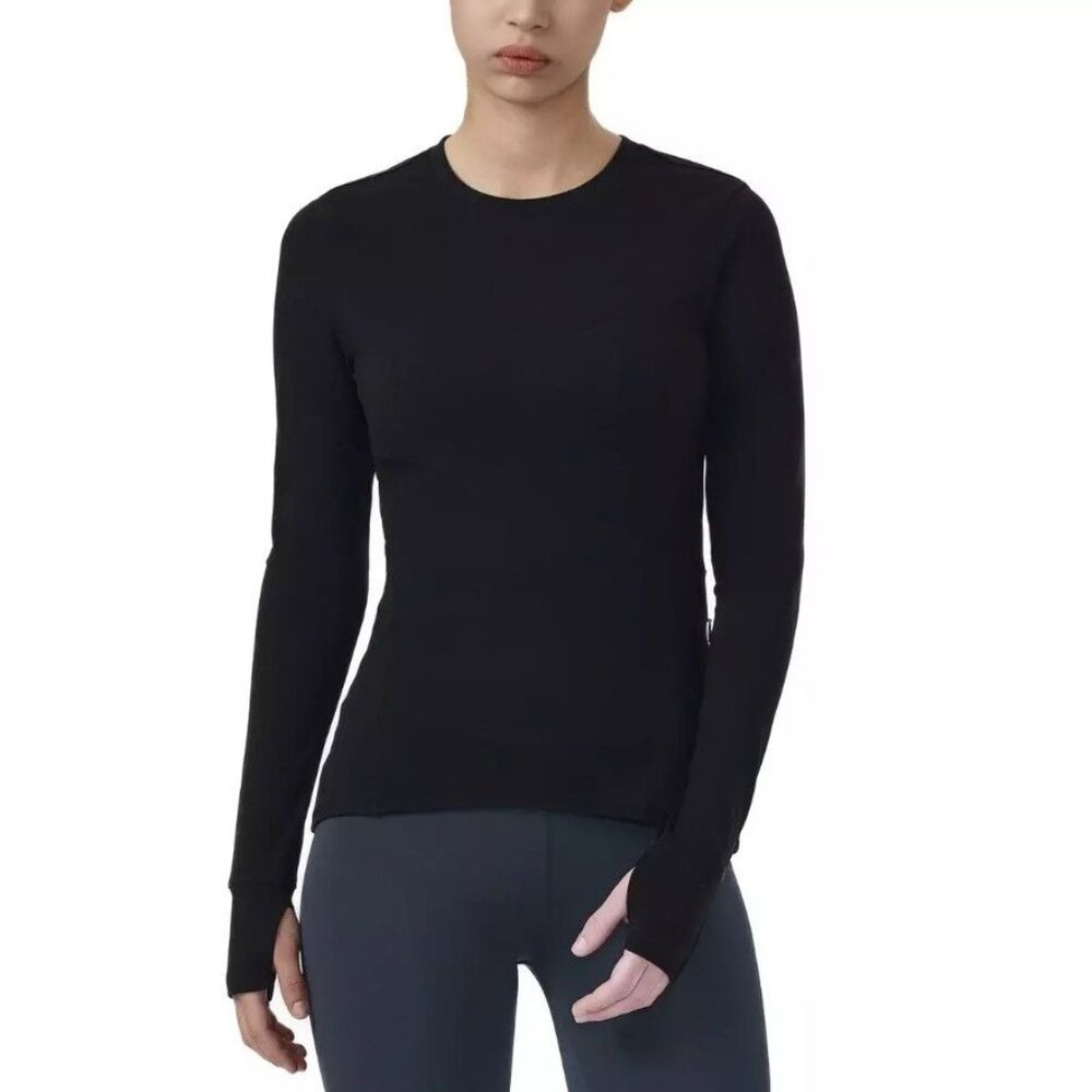 SPYDER Active Women Sm Long Sleeve Pullover Activewear Pocket Shirt Thumb Hole